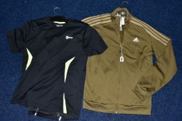 ADDIDAS TRAOLI TRACKSUIT TOP, sized medium, unworn with tags, together with MI-FIT exercise t-
