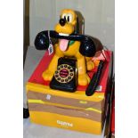 A BOXED MYBELL DISNEY'S PLUTO TALKING ANIMATED TELEPHONE, model 805, appears complete with