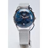 A GENTS HENRY LONDON WRISTWATCH, circular blue dial with Arabic twelve and baton markers, multi-