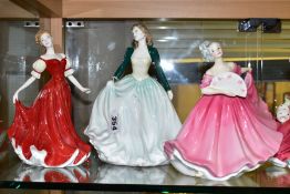 EIGHT ROYAL DOULTON LADY FIGURES, comprising 'Pretty Ladies - Deborah' HN4735, 'Classics - Happy