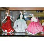 EIGHT ROYAL DOULTON LADY FIGURES, comprising 'Pretty Ladies - Deborah' HN4735, 'Classics - Happy