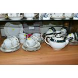 A ROYAL DOULTON BILTMORE PATTERN TEA SET, comprising tea pot, ten cups, nine saucers and ten tea