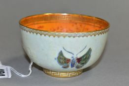 A WEDGWOOD LUSTRE BUTTERFLY BOWL WITH RAISED CIRCULAR FOOT, height approximately 6cm Z4832 backstamp