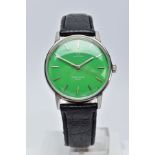 A GENTS OMEGA SEAMASTER 600 WRISTWATCH, circa 1966, circular green dial signed 'Omega Seamaster 600'