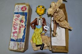 A BOXED PELHAM 'TELEVISIONS MR TURNIP' PUPPET, playworn condition, some damage paint loss and wear