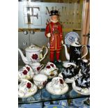 A ROYAL ALBERT 'NIGHT AND DAY' FIFTEEN PIECE COFFEE SERVICE AND A ROYAL STAFFORD 'ROSES TO REMEMBER'