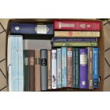 A BOX OF FOLIO SOCIETY BOOKS IN SLIP CASES, seventeen individual books and a double set, including