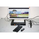 A SAMSUNG UE22D5010 22 INCH TV , a Humax PVR-9300T TV receiver , an All In One aerial with two