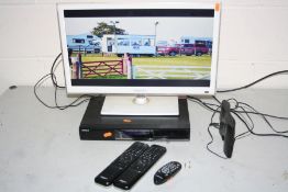 A SAMSUNG UE22D5010 22 INCH TV , a Humax PVR-9300T TV receiver , an All In One aerial with two