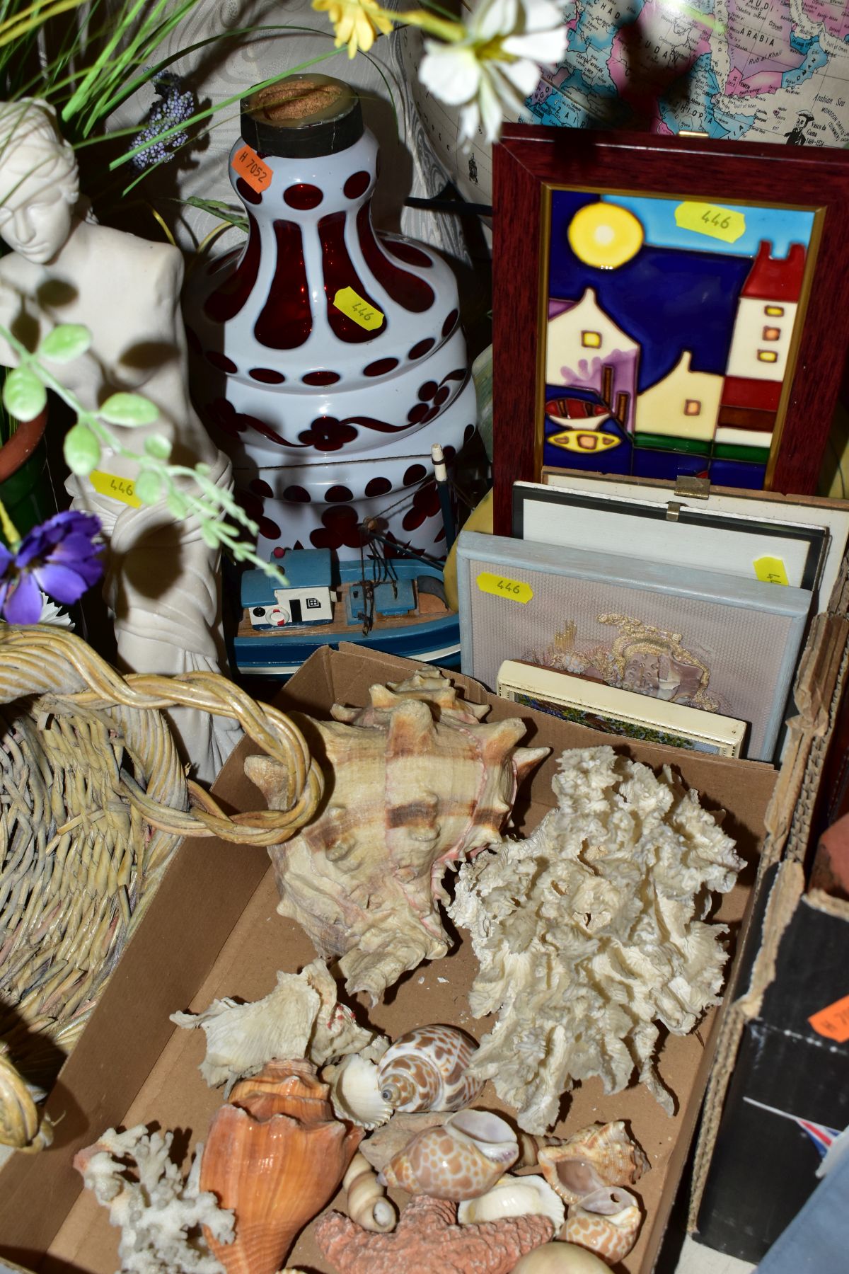 LOOSE PRINTS, BOX OF SEASHELLS, A BOX OF COOKERY BOOKS, ETC, including a modern Danish Scan-Globe - Image 8 of 10