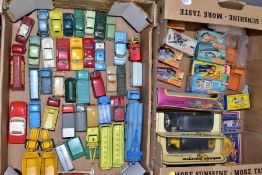 A QUANTITY OF BOXED AND UNBOXED ASSORTED PLAYWORN DIECAST VEHICLES, majority are Matchbox 1-75