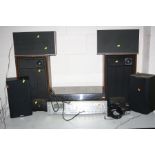 A VINTAGE HITACHI SDT-170 MUSIC CENTRE , two pairs of vintage speakers, a pair of Sony speakers