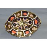 ROYAL CROWN DERBY 1128 IMARI PARTTERN OVAL SHAPED DISH, with twin handles, registered design