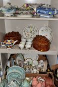 TWO BOXES AND LOOSE CERAMICS, ETC, to include Adams 'Singapore Bird' part dinner service, Royal