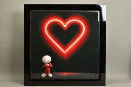 DOUG HYDE (BRITISH 1972), 'THE MESSAGE OF LOVE', a limited edition print of a neon heart 73/150,