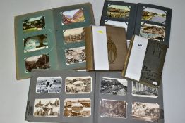 POSTCARDS, five albums containing five hundred and twenty miscellaneous postcards featuring