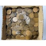 A SMALL BOX OF 20TH CENTURY COPPER COINS