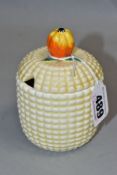 CLARICE CLIFF FOR WILKINSON SWEETCORN/CORN ON THE COB PRESERVE JAR, printed backstamp, height