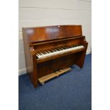 AN EARLY 20TH CENTURY ART DECO BENTLEY WALNUT OVERSTRUNG UPRIGHT PIANO, width 139cm (in need of