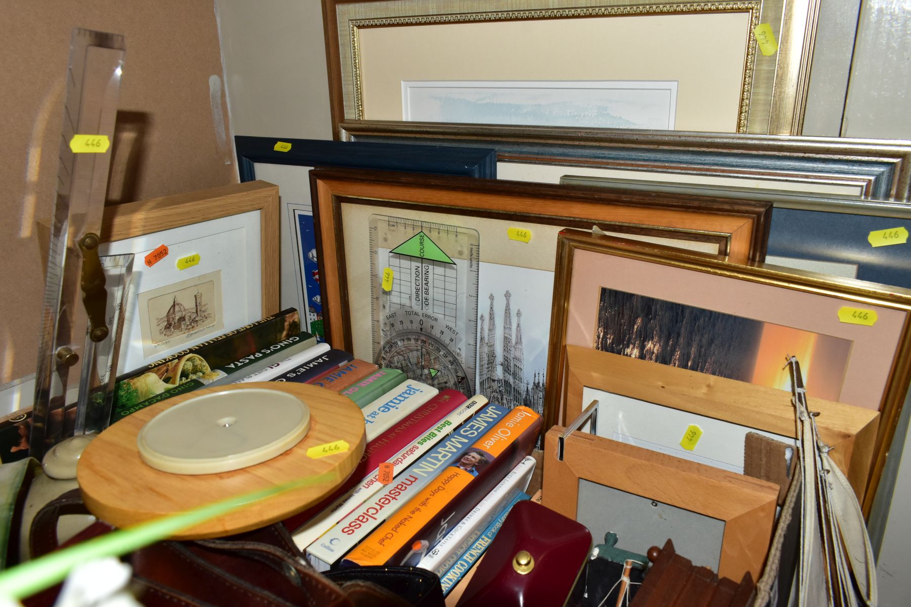 LOOSE PRINTS, BOX OF SEASHELLS, A BOX OF COOKERY BOOKS, ETC, including a modern Danish Scan-Globe - Image 6 of 10