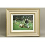 SHERREE VALENTINE DAINES (BRITISH 1959),'PERFECT MATCH', a limited edition print of a tennis match