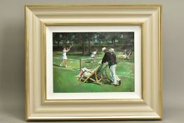 SHERREE VALENTINE DAINES (BRITISH 1959),'PERFECT MATCH', a limited edition print of a tennis match