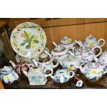 TWELVE FRANKLIKN MINT VICTORIA AND ALBERT MUSEUM COLLECTION TEAPOTS, (ONE MISSING IT'S CERTIFICATE),