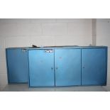 TWO CLARKE THREE DOOR METAL TOOL CABINETS with two keys for each 120cm wide 20cm deep and 60cm high