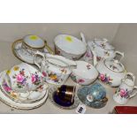 A SMALL QUANTITY OF ROYAL CROWN DERBY 'DERBY POSIES' TEA WARES, comprising a cream jug, a milk