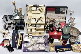 A LARGE ASSORTED MISCELLANEOUS COLLECTION, to include various jewellery boxes with assorted