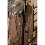LADIES AND GENTS SHEEPSKIN STYLE COATS, ladies sized 40, gents approximate medium, ladies pale brown
