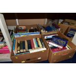 SEVEN BOXES OF VARIOUS BOOKS AND MAGAZINES, to include Antique collecting, Cookery, Birds,
