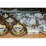 A COLLECTION OF ROYAL CROWN DERBY 'DERBY POSIES' TEAWARES AND TRINKET BOXES, (one trinket box base