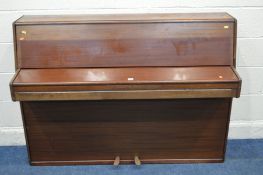 WELMAR (c1976) A MAHOGANY OVERSTRUNG UPRIGHT PAINO, underdamped action, serial number 76334, width