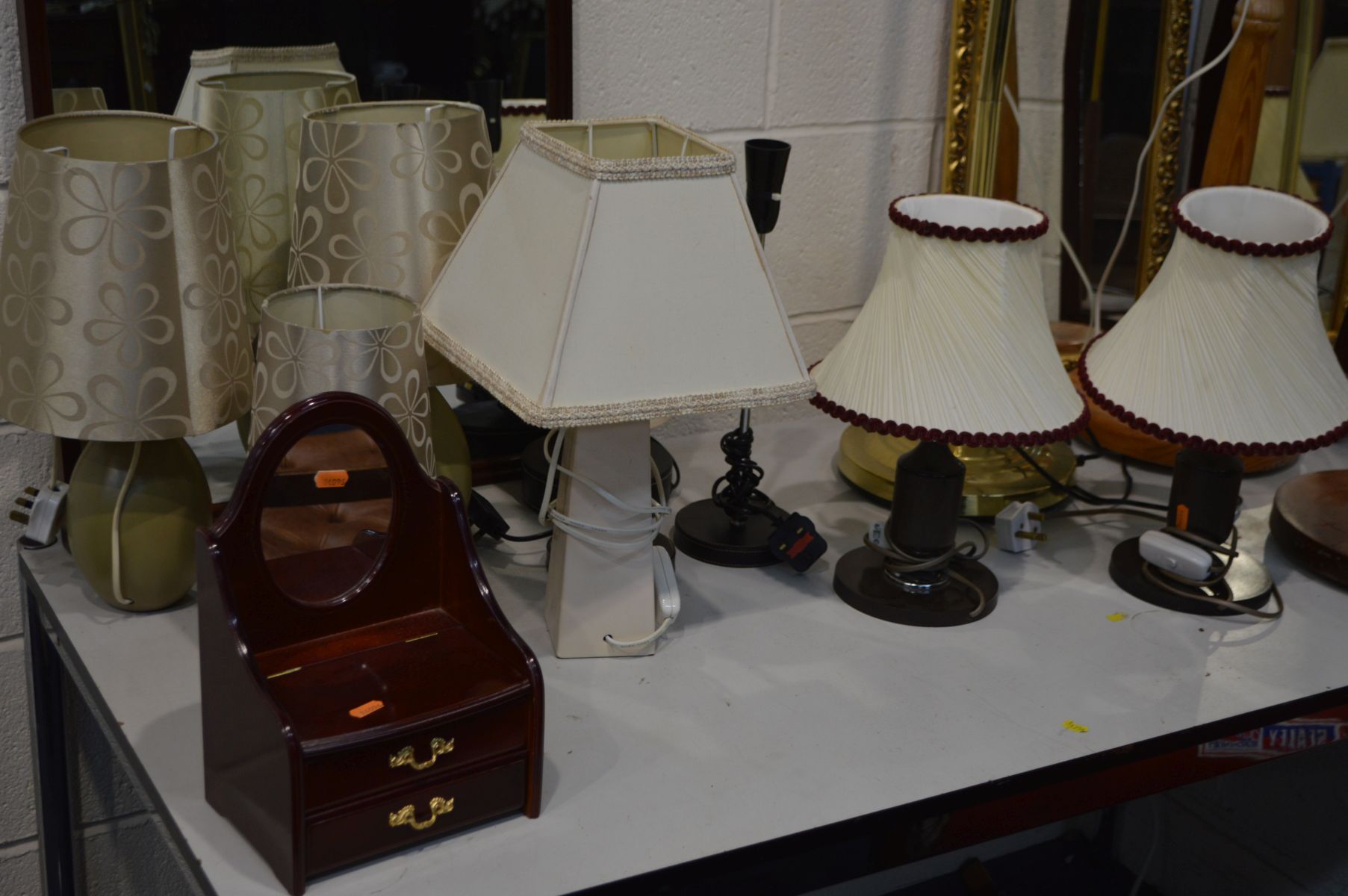 THREE VARIOUS STANDARD LAMPS, including a retro teak lamp, together with an nine various modern - Image 2 of 3