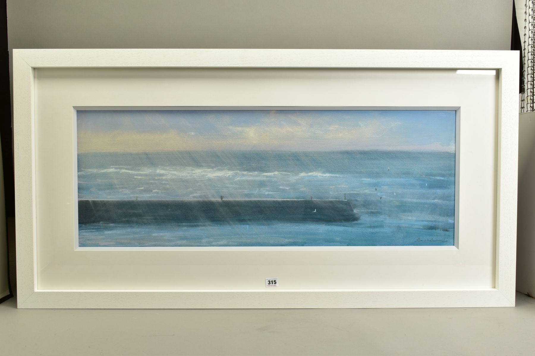 JAMES BARTHOLOMEW (BRITISH CONTEMPORARY) 'SENNEN BREAKWATER' an impressionist coastal seascape,