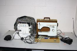 A TOYOTA SL3404D DIFERENTIAL OVERLOCKING SEWING MACHINE and a Husqvarna Viking sewing machine (
