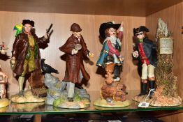 SEVEN ROYAL DOULTON CHARACTER SCULPTURES, 'Dick Turpin' HN3637 (slight nicks to tree trunk), 'D'