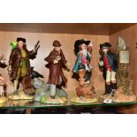 SEVEN ROYAL DOULTON CHARACTER SCULPTURES, 'Dick Turpin' HN3637 (slight nicks to tree trunk), 'D'