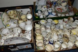 THREE BOXES OF ASSORTED TEA WARES etc, to include Colclough 8232 and 7433 pattern, Denby Green
