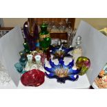 DECORATIVE GLASS to include Murano? Lobster claw vase, height approximate 48cm, SK10 Union Wrythen &