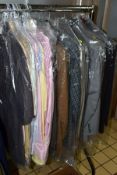 A QUANTITY OF GENTLEMAN'S CLOTHING, comprising four pairs of unboxed shoes size 8½, three pairs by