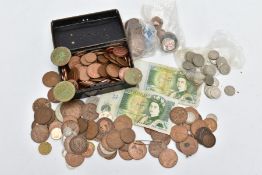 A BOX OF 20TH CENTURY MAINLY COPPER COINAGE