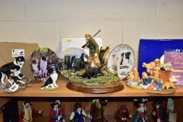 A GROUP OF ORNAMENTS AND COLLECTABLE PLATES, comprising boxed Country Artists sculpture 'Border