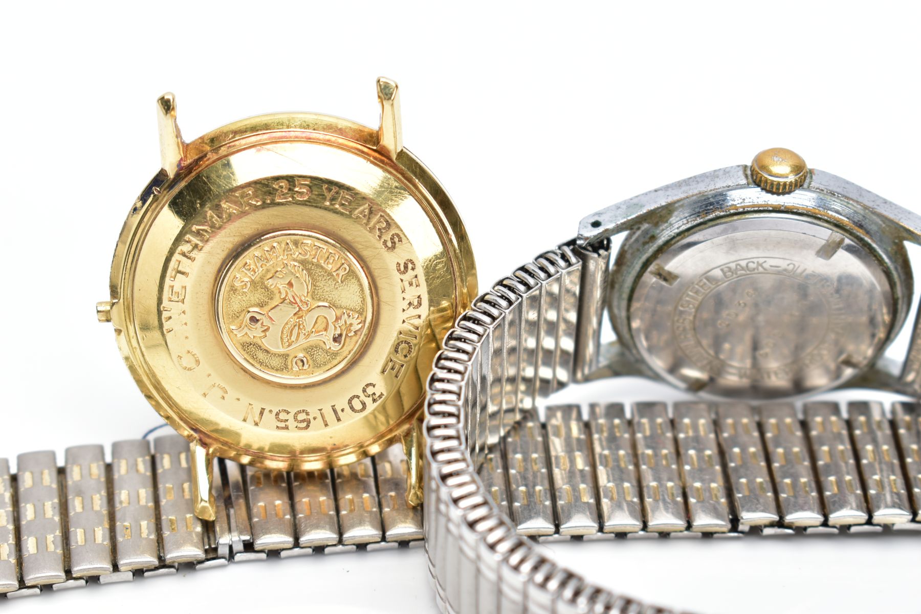 TWO GENTS WRISTWATCHES, to include an Omega Seamaster, circular gold tone dial signed 'Omega - Image 4 of 6