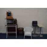 A QUANTITY OF VARIOUS FURNITURE, to include a modern mahogany finish two door cupboard, two