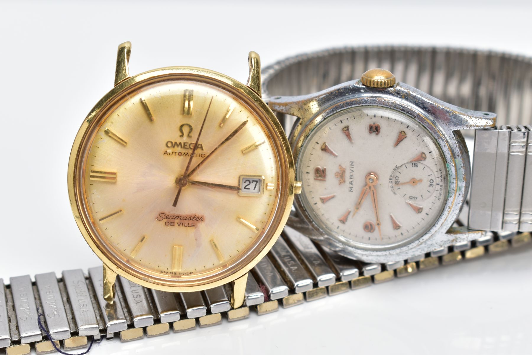 TWO GENTS WRISTWATCHES, to include an Omega Seamaster, circular gold tone dial signed 'Omega - Image 3 of 6