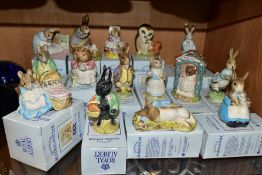 FIFTEEN BOXED ROYAL ALBERT BEATRIX POTTER FIGURES, 'Hunca Munca', 'Little Black Rabbit', 'Peter in