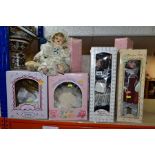 A QUANTITY OF BOXED AND UNBOXED LEONARDO COLLECTION AND OTHER PORCELAIN COLLECTORS DOLLS, all appear