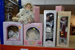 A QUANTITY OF BOXED AND UNBOXED LEONARDO COLLECTION AND OTHER PORCELAIN COLLECTORS DOLLS, all appear